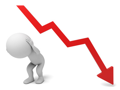 The 3d guy and a downward trend curve